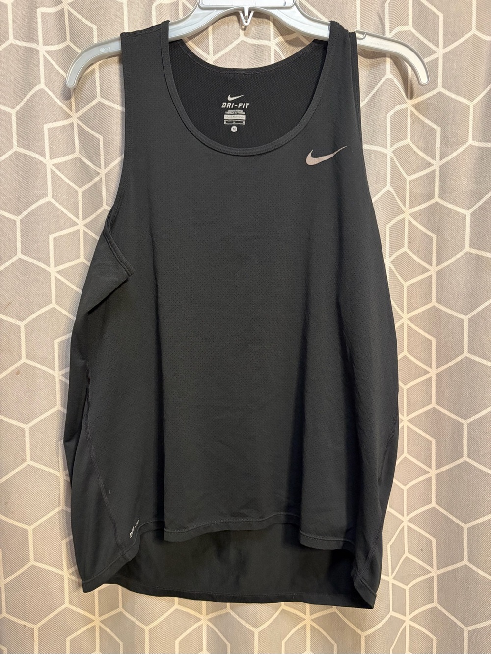 Nike Black Women's Dri-FIT Tank with Silver Swoosh